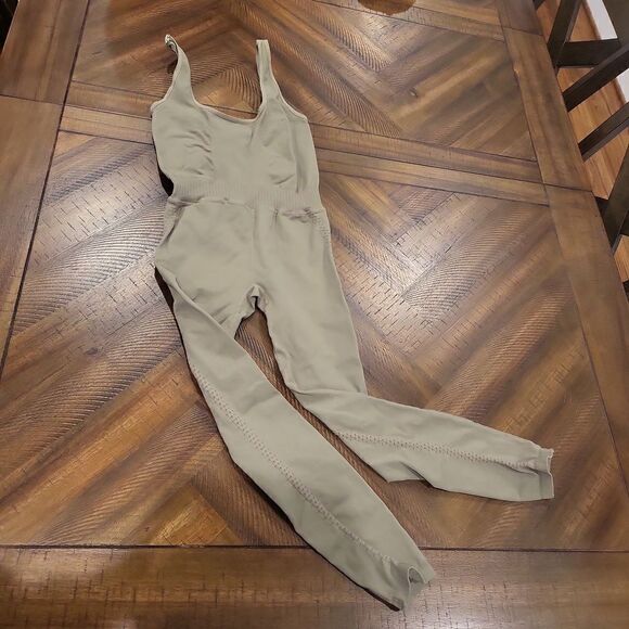 Free People Army Green Good Karma Onesie XS/S - Picture 1 of 5